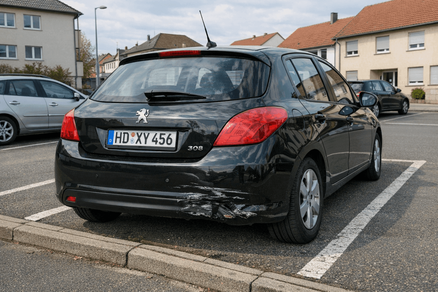 Fahrerflucht in Neustadt: Peugeot auf Parkplatz beschädigt