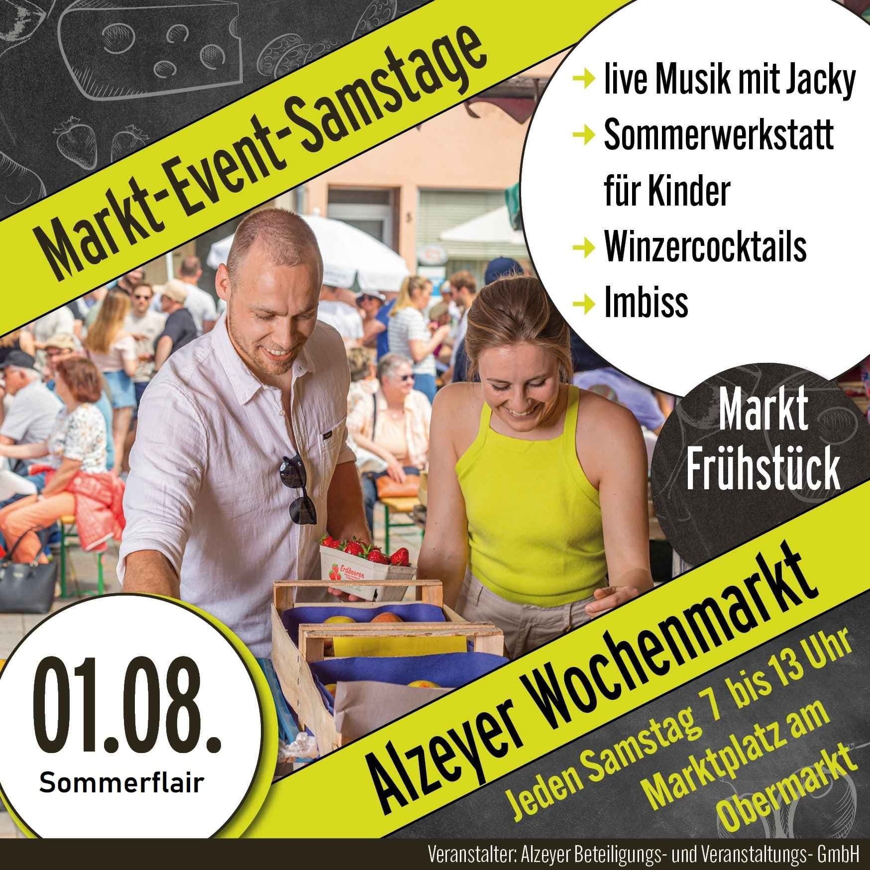 Offizielle Grafik zum Markt-Event-Samstag am 1. August in Alzey