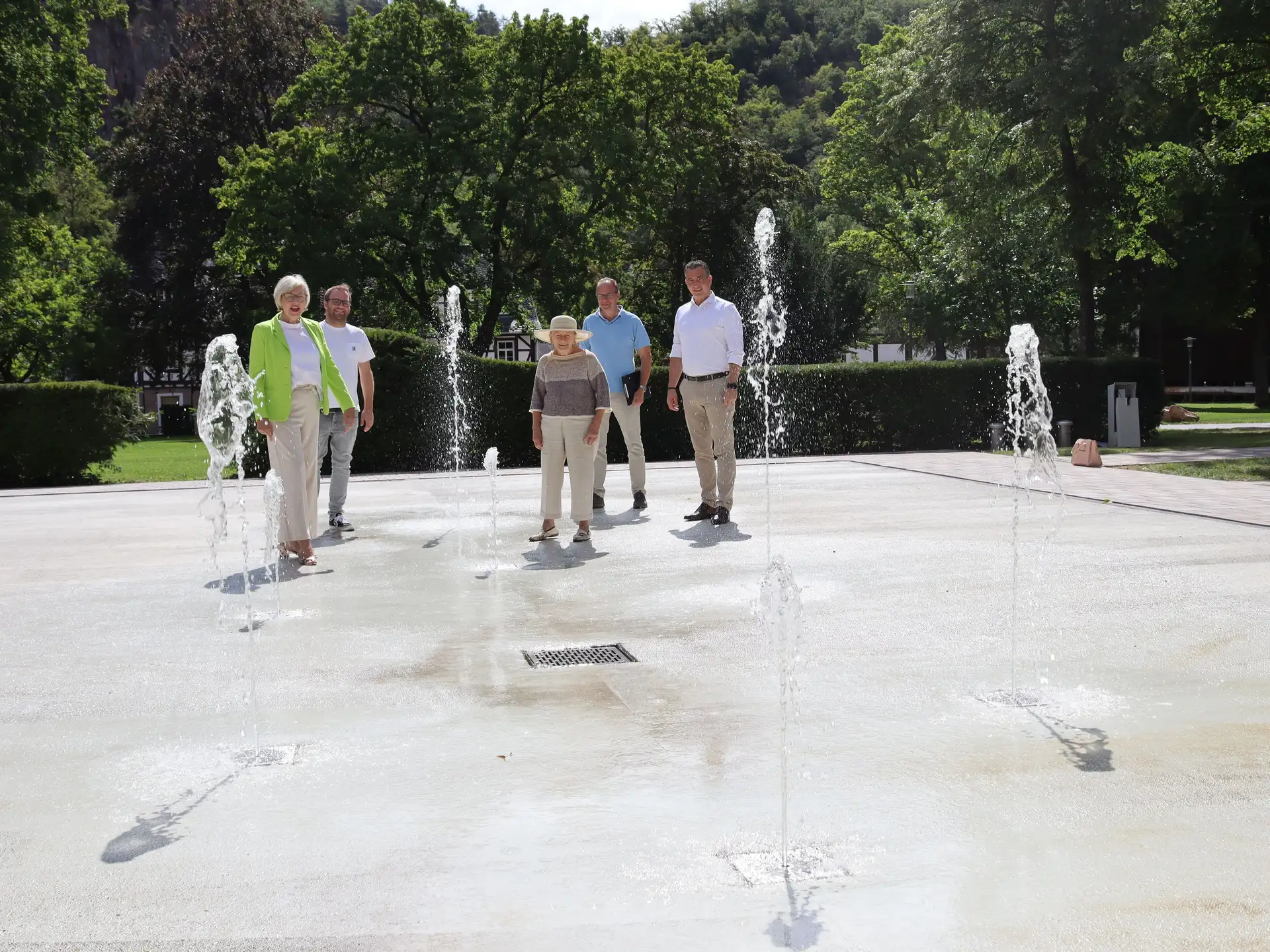Neuer Fontänenbereich im Kurpark Bad Münster am Stein