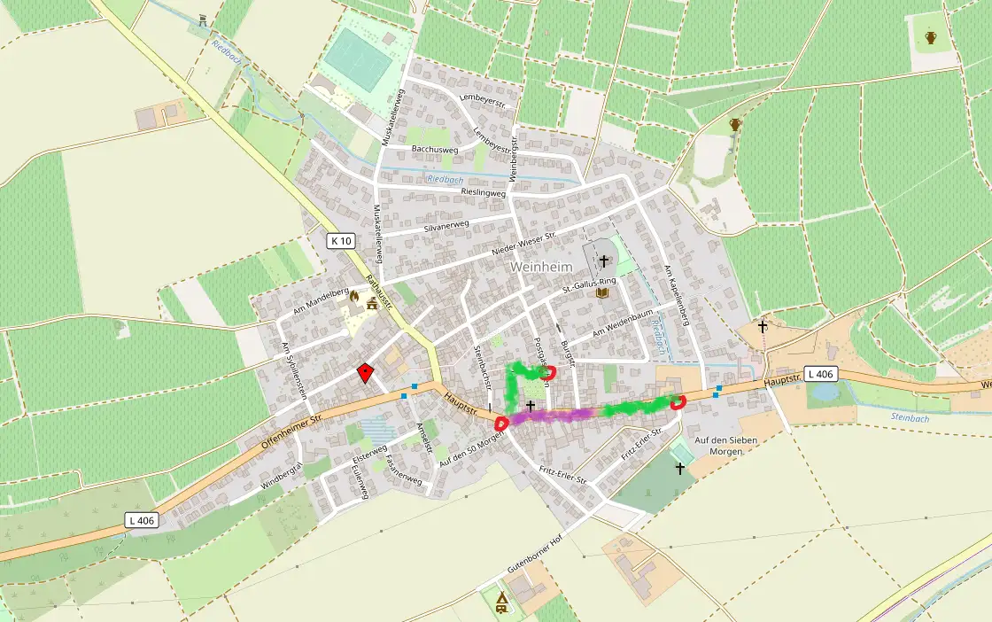 Vollsperrung der Hauptstraße in Alzey-Weinheim