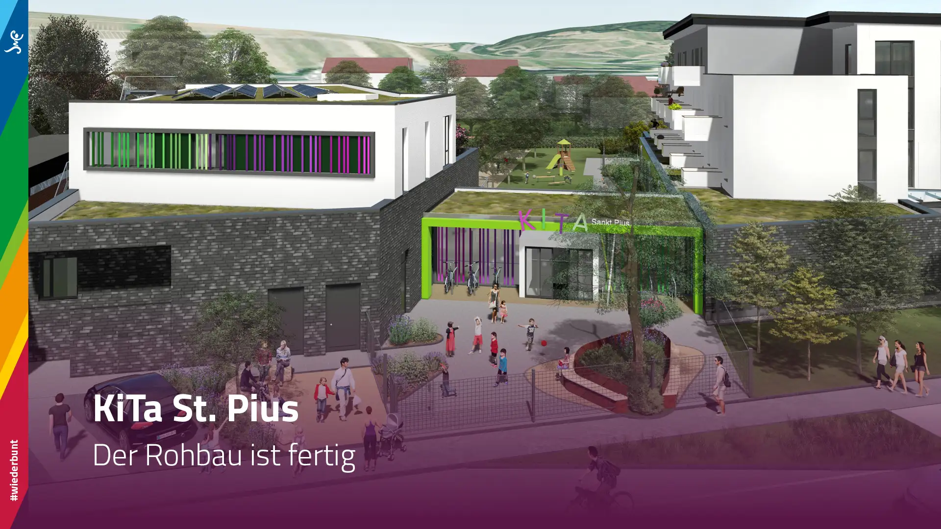 Innenansicht der Baustelle im Rohbauzustand der neuen Kita St. Pius.
