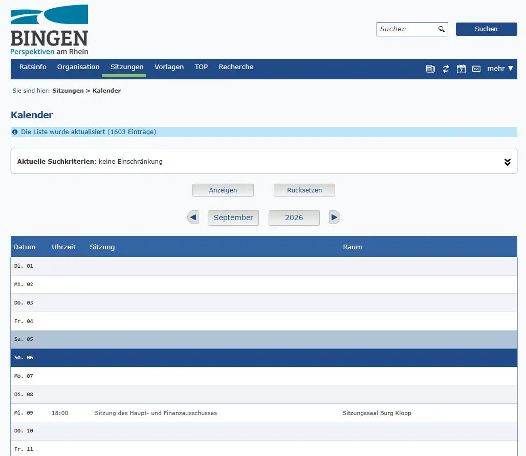 ALLRIS 4 ersetzt ALLRIS 3 im Binger Rats- und Bürgerinformationsdienst