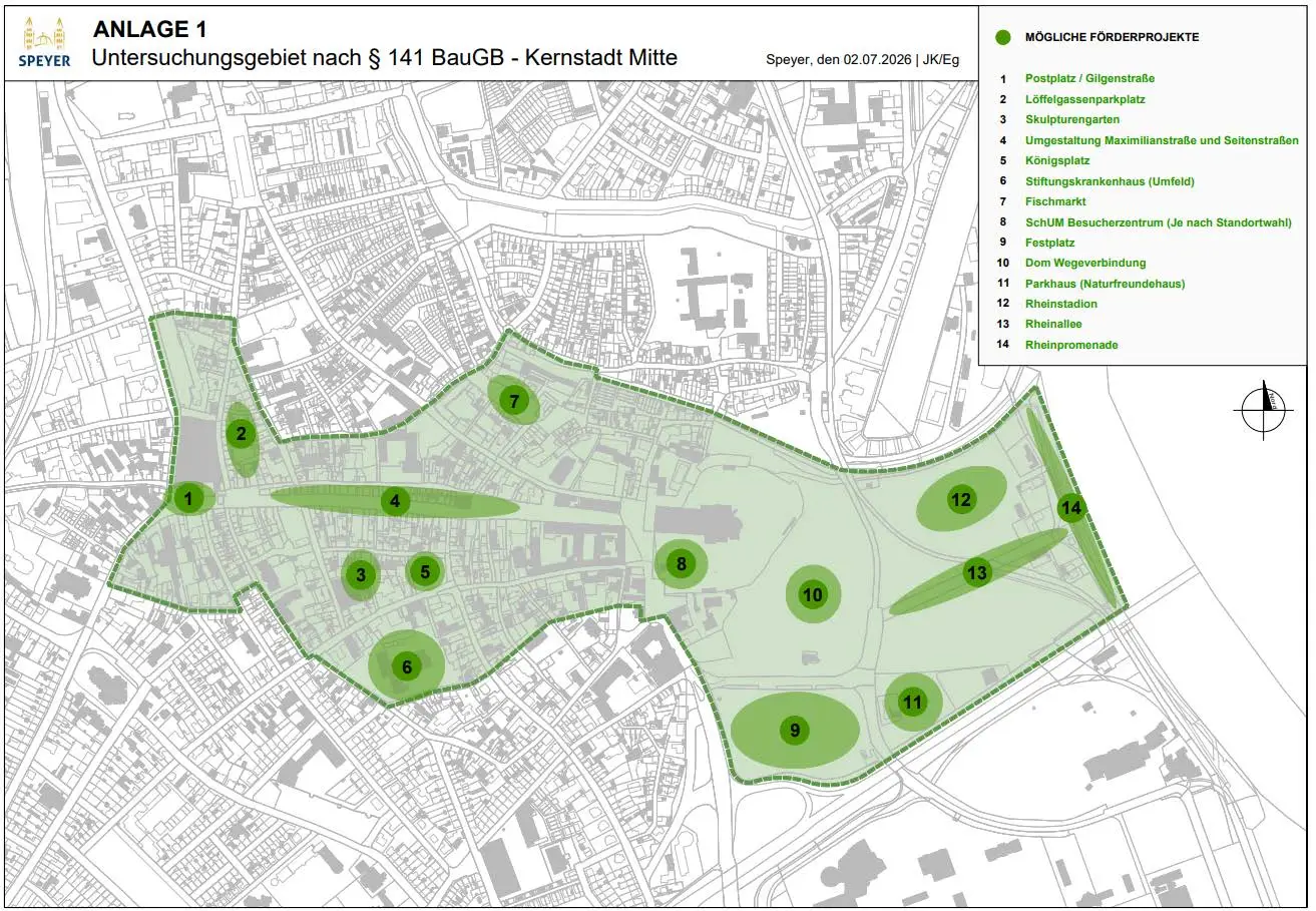 Speyer ins Fördergebiet „Kernstadt Mitte“ aufgenommen