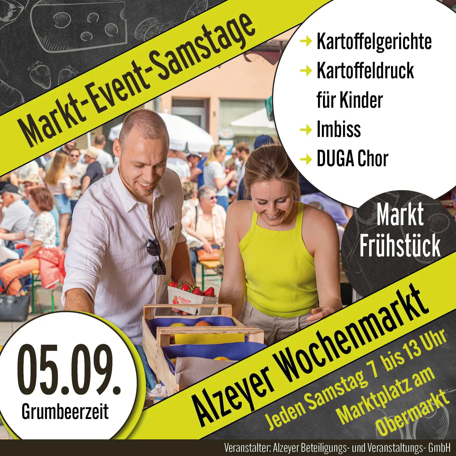 Alzeyer Wochenmarkt im Zeichen der „Grumbeer“